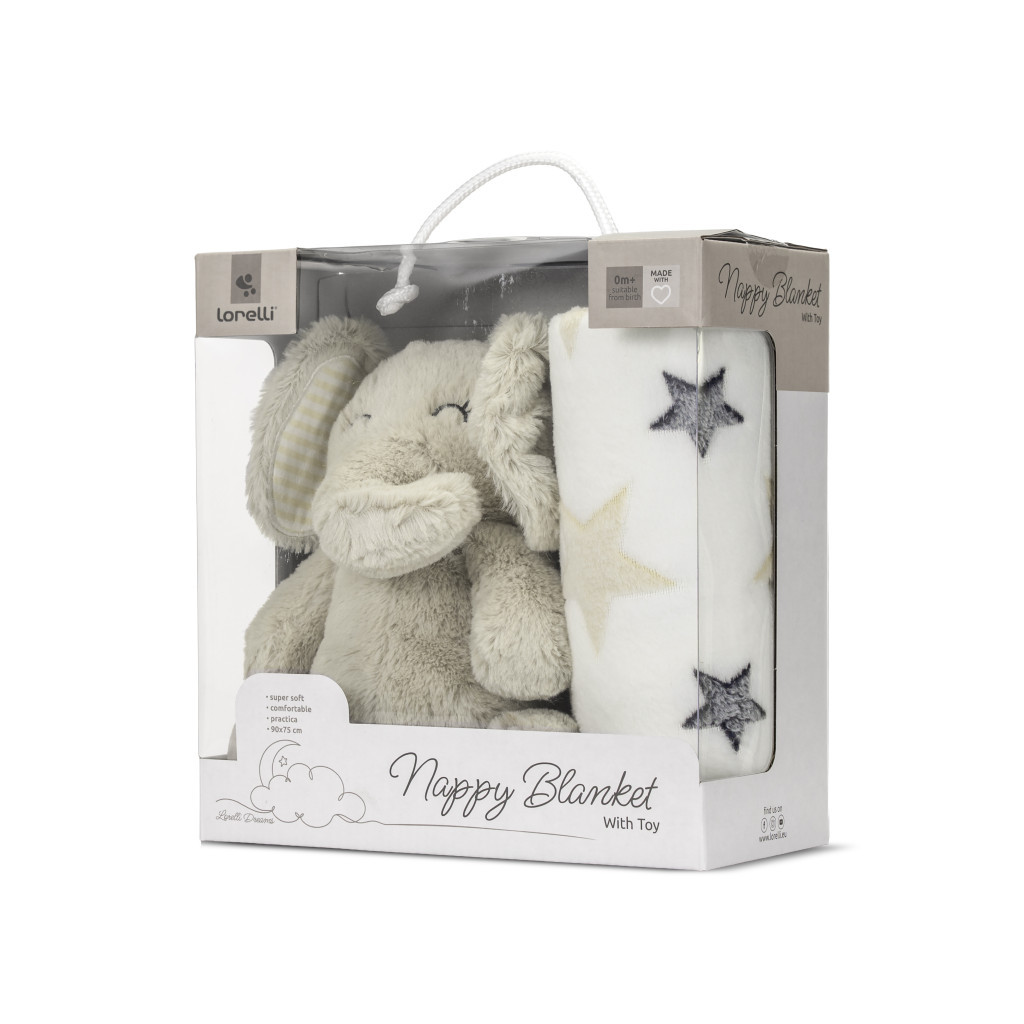 Lorelli Nappy takaró 75x90 cm - Beige Elephant
