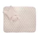 Lorelli Poffy Duo takaró 75x90 cm párnával 45x30 cm - Peach Bunny