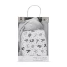Lorelli Poffy Duo takaró 75x90 cm párnával 45x30 cm - White Grey Teddy Bear