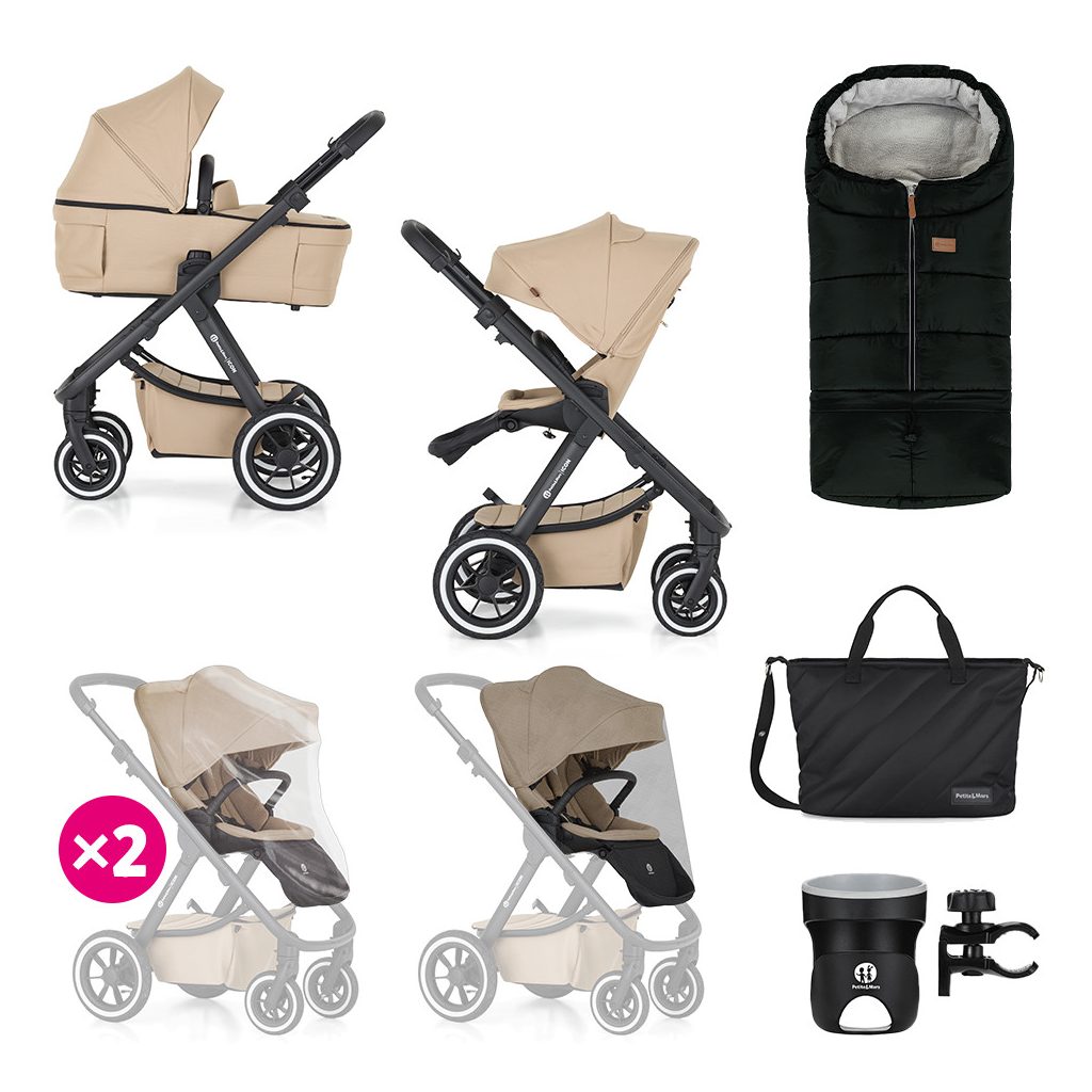 PETITE&MARS Kombinált babakocsi ICON 2in1 Mocha Beige XXL AIR