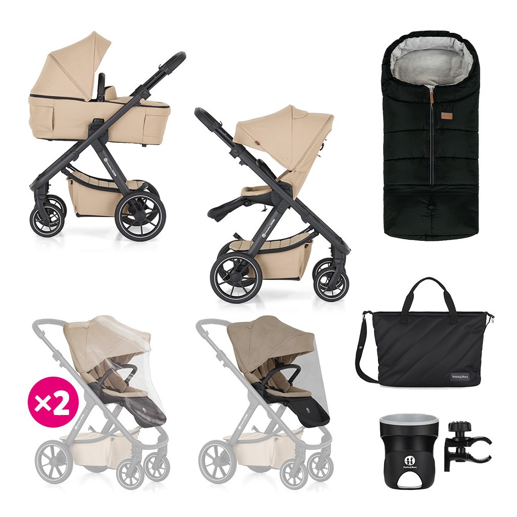 PETITE&MARS Kombinált babakocsi ICON 2in1 Mocha Beige XXL RWS