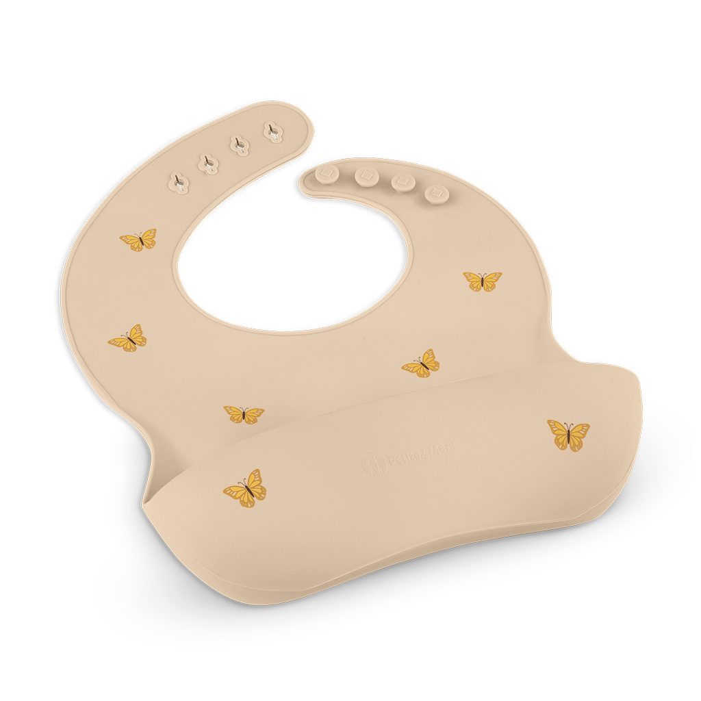 PETITE&MARS Szilikon előke Take&Match Sand Butterflies 6m+