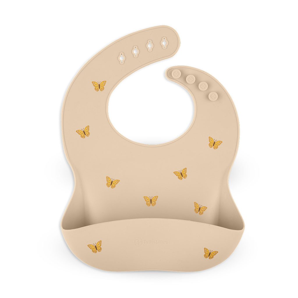 PETITE&MARS Szilikon előke Take&Match Sand Butterflies 6m+