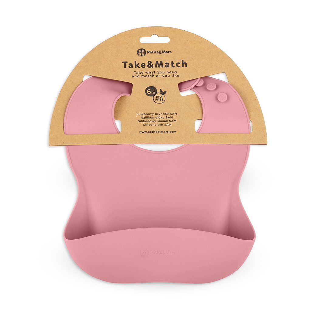 PETITE&MARS Szilikon előke Take&Match Dusty Rose 6m+