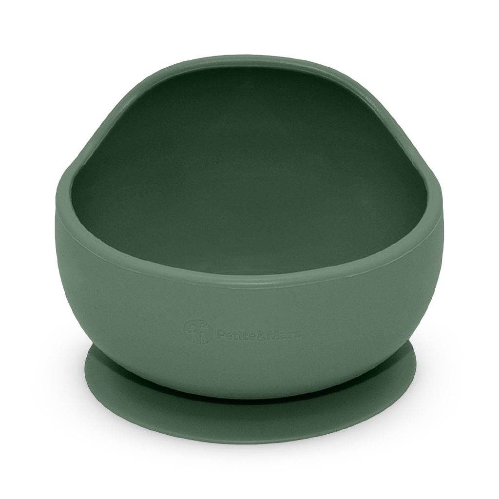 PETITE&MARS Szilikon tál tapadókoronggal TAKE&MATCH Misty Green 6m+