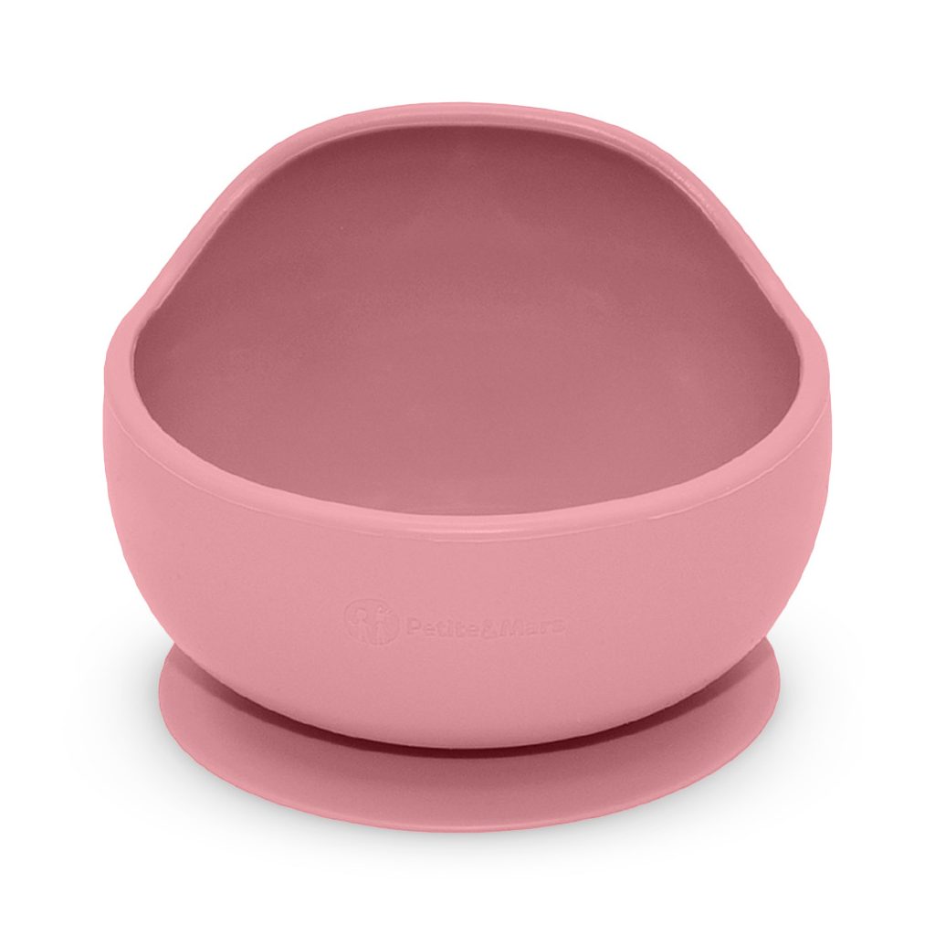 PETITE&MARS Szilikon tál tapadókoronggal TAKE&MATCH Dusty Rose 6m+
