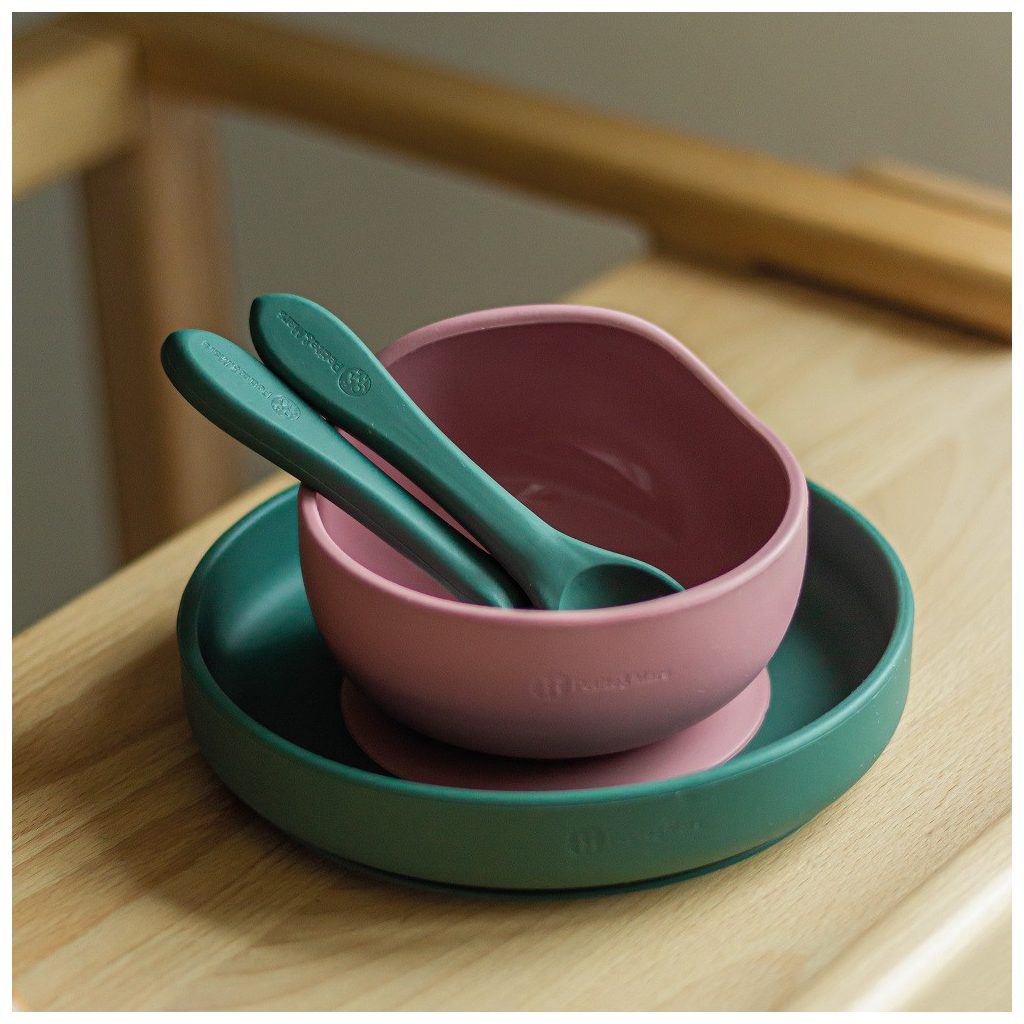 PETITE&MARS Szilikon tál tapadókoronggal TAKE&MATCH Dusty Rose 6m+