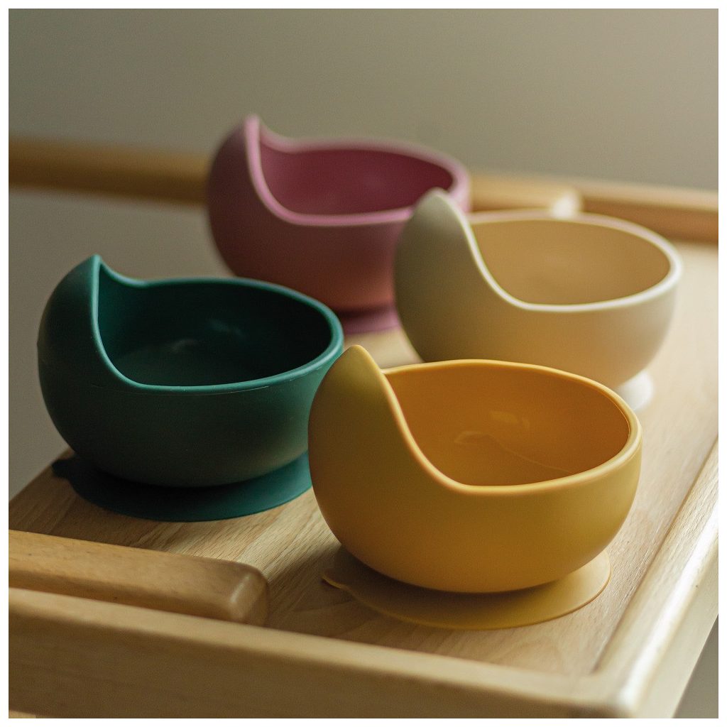 PETITE&MARS Szilikon tál tapadókoronggal TAKE&MATCH Dusty Rose 6m+