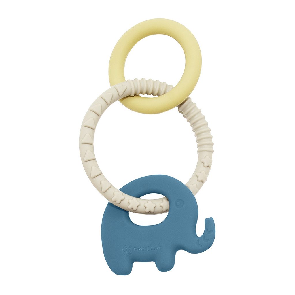 PETITE&MARS Szilikon rágóka Elefi Cute Blue 0m+