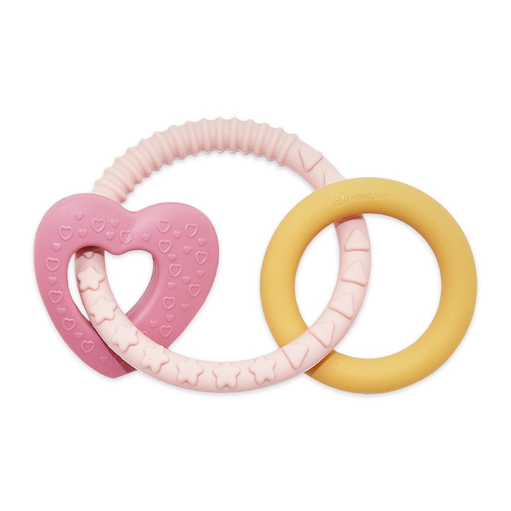 PETITE&MARS Szilikon rágóka Love Cute Pink 0m+