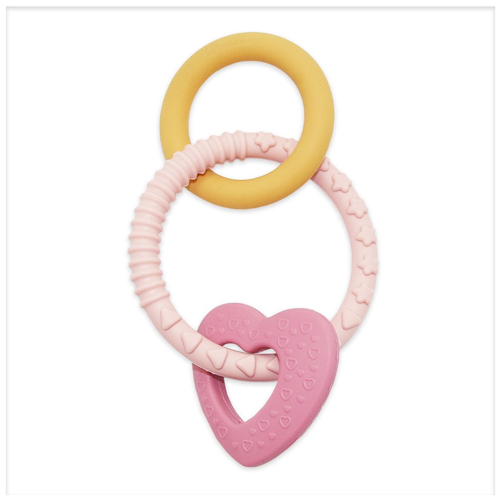 PETITE&MARS Szilikon rágóka Love Cute Pink 0m+