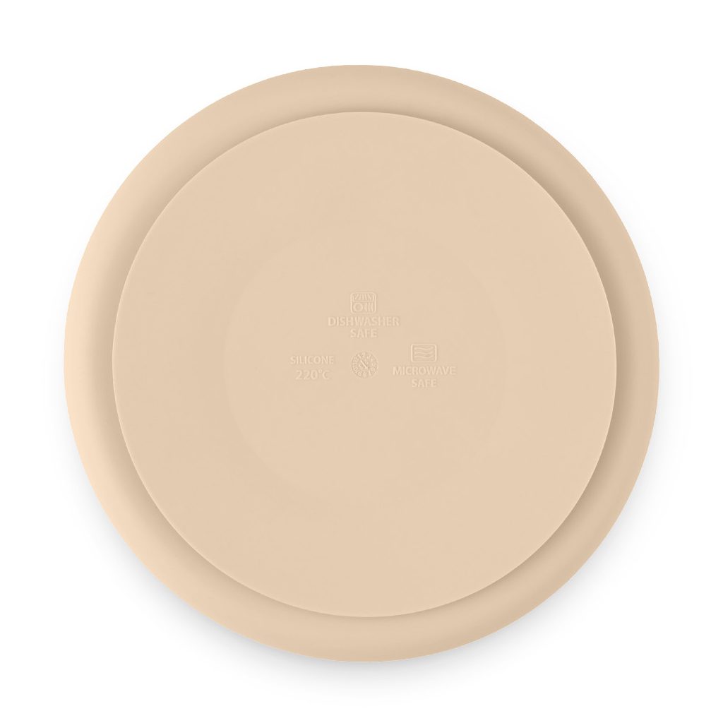 PETITE&MARS Szilikon osztott tányér, kerek Take&Match Desert Sand 6m+