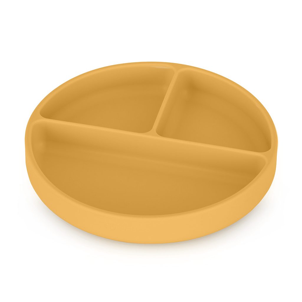 PETITE&MARS Szilikon osztott tányér, kerek Take&Match Intense Ochre 6m+