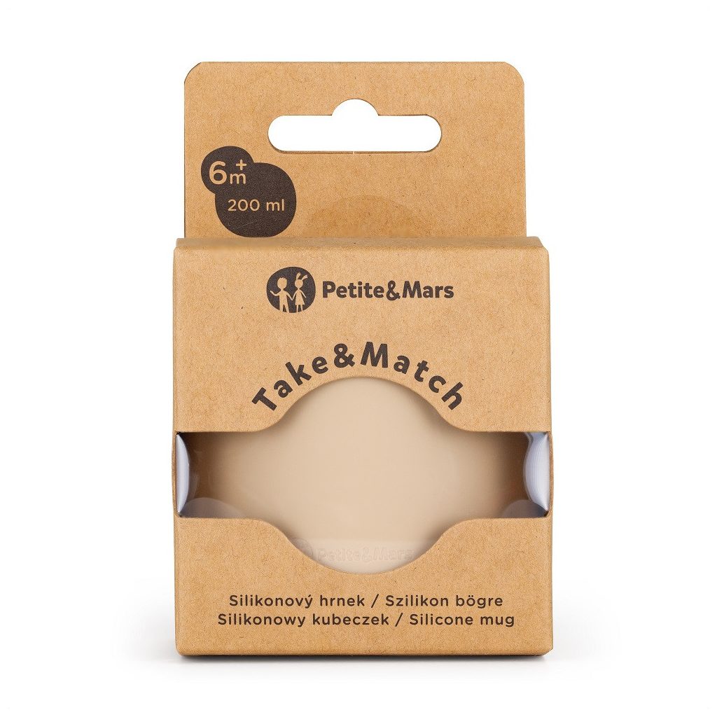 PETITE&MARS Szilikon bögre Take&Match Desert Sand 6m+
