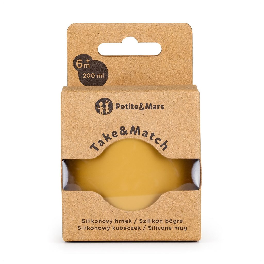 PETITE&MARS Szilikon bögre Take&Match Intense Ochre 6m+