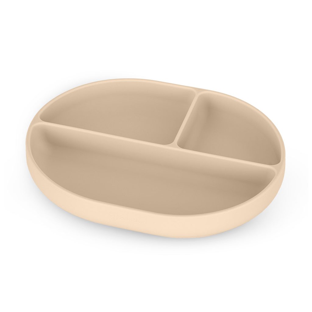 PETITE&MARS Szilikon osztott tányér, ovális Take&Match Desert Sand 6m+