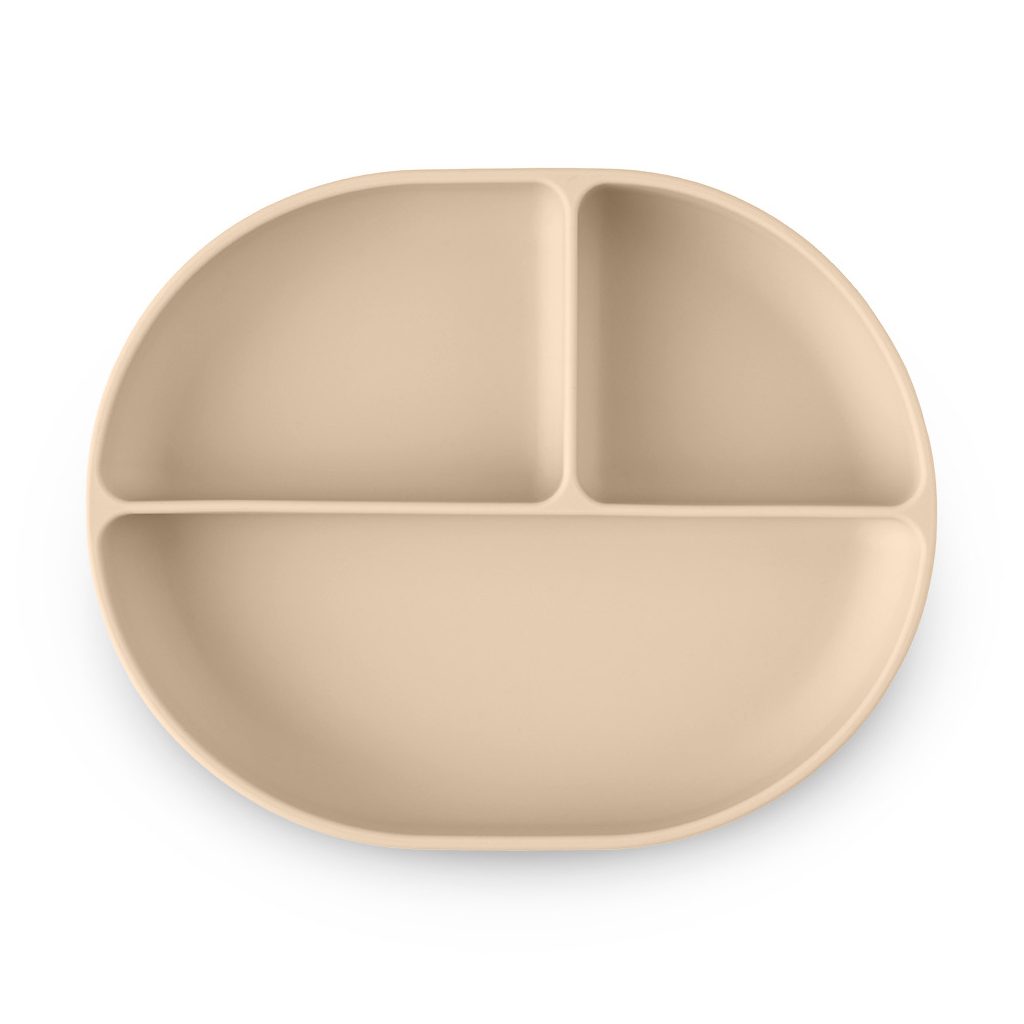 PETITE&MARS Szilikon osztott tányér, ovális Take&Match Desert Sand 6m+