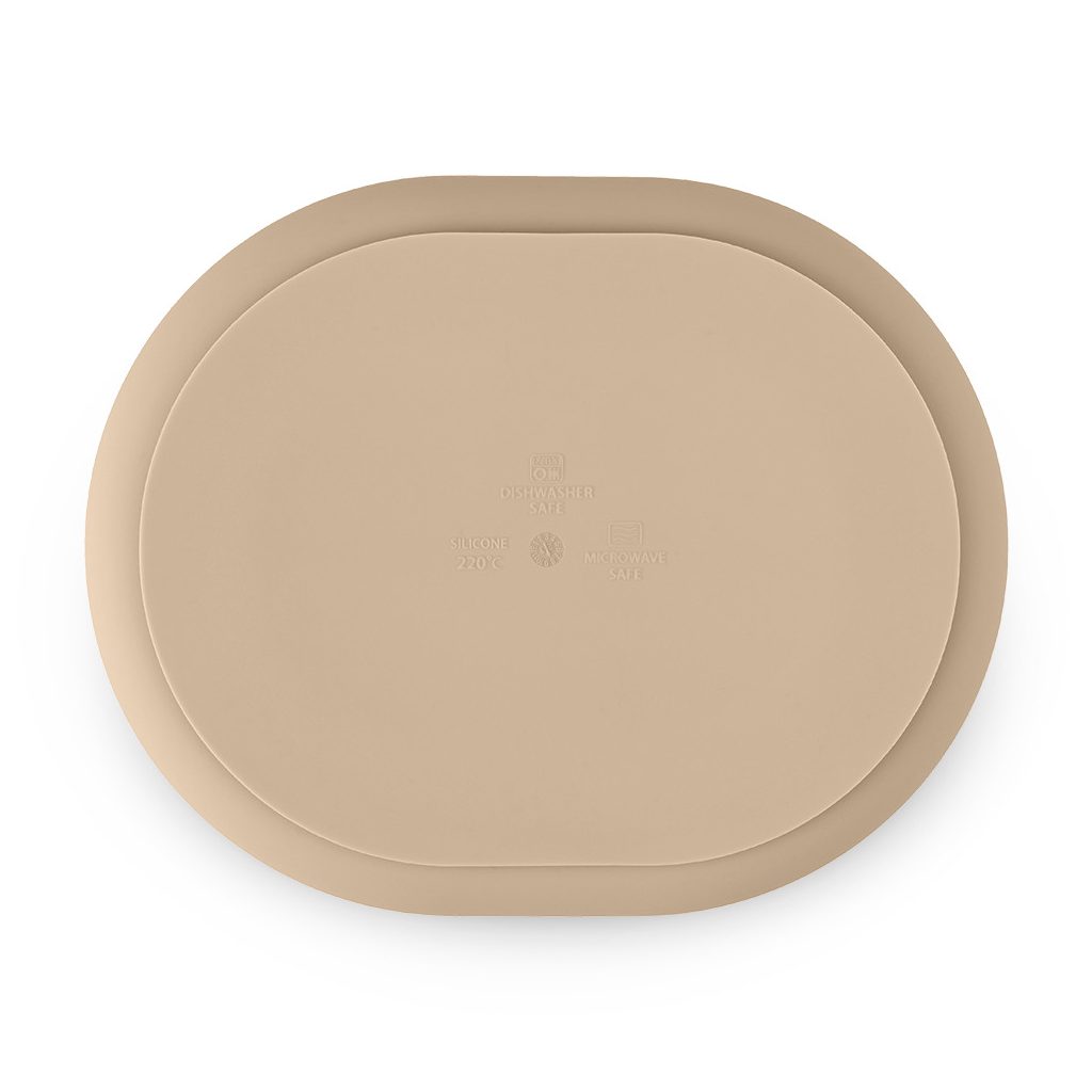 PETITE&MARS Szilikon osztott tányér, ovális Take&Match Desert Sand 6m+
