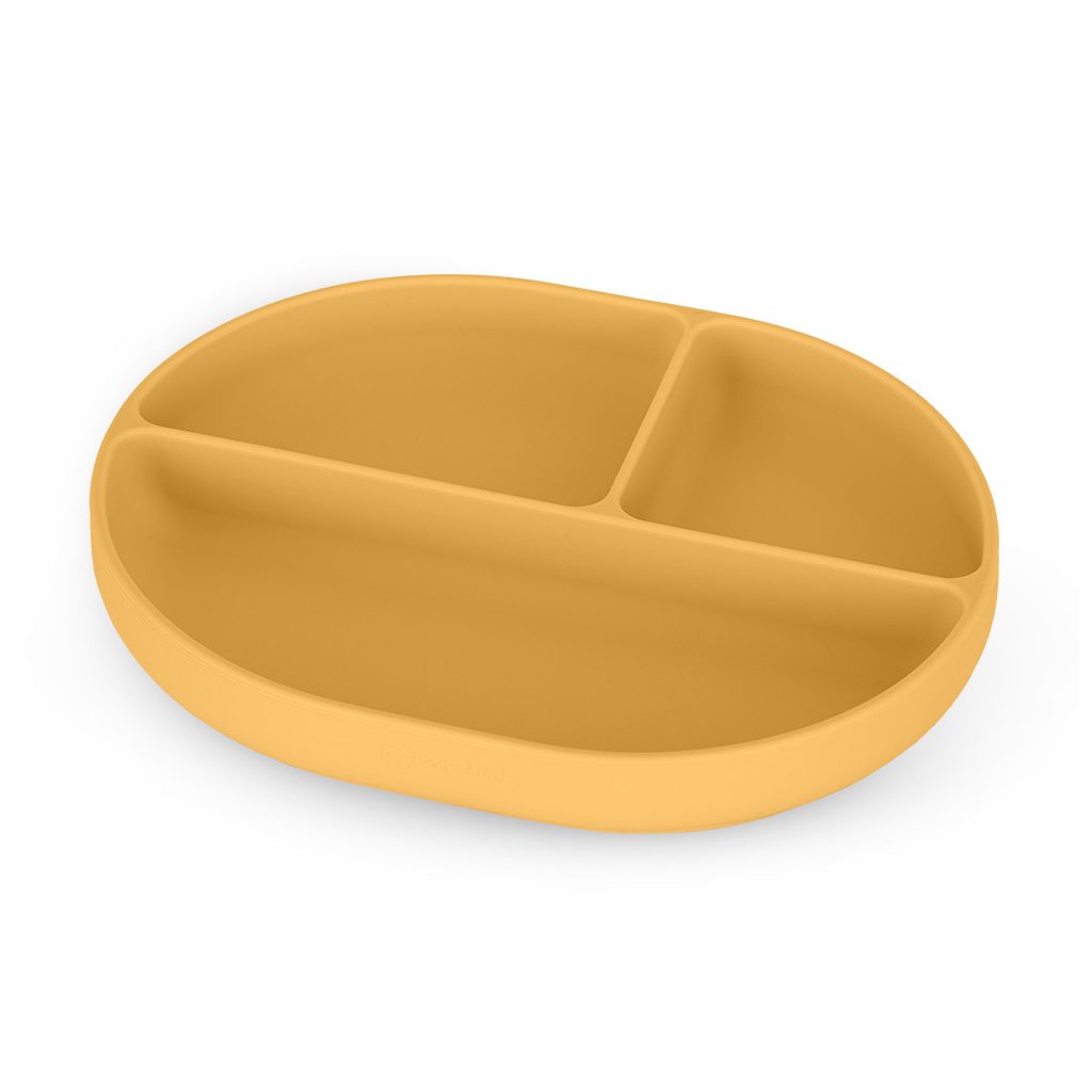 PETITE&MARS Szilikon osztott tányér, ovális Take&Match Intense Ochre 6m+