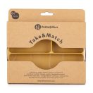 PETITE&MARS Szilikon osztott tányér, ovális Take&Match Intense Ochre 6m+