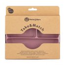 PETITE&MARS Szilikon osztott tányér, ovális Take&Match Dusty Rose 6m+