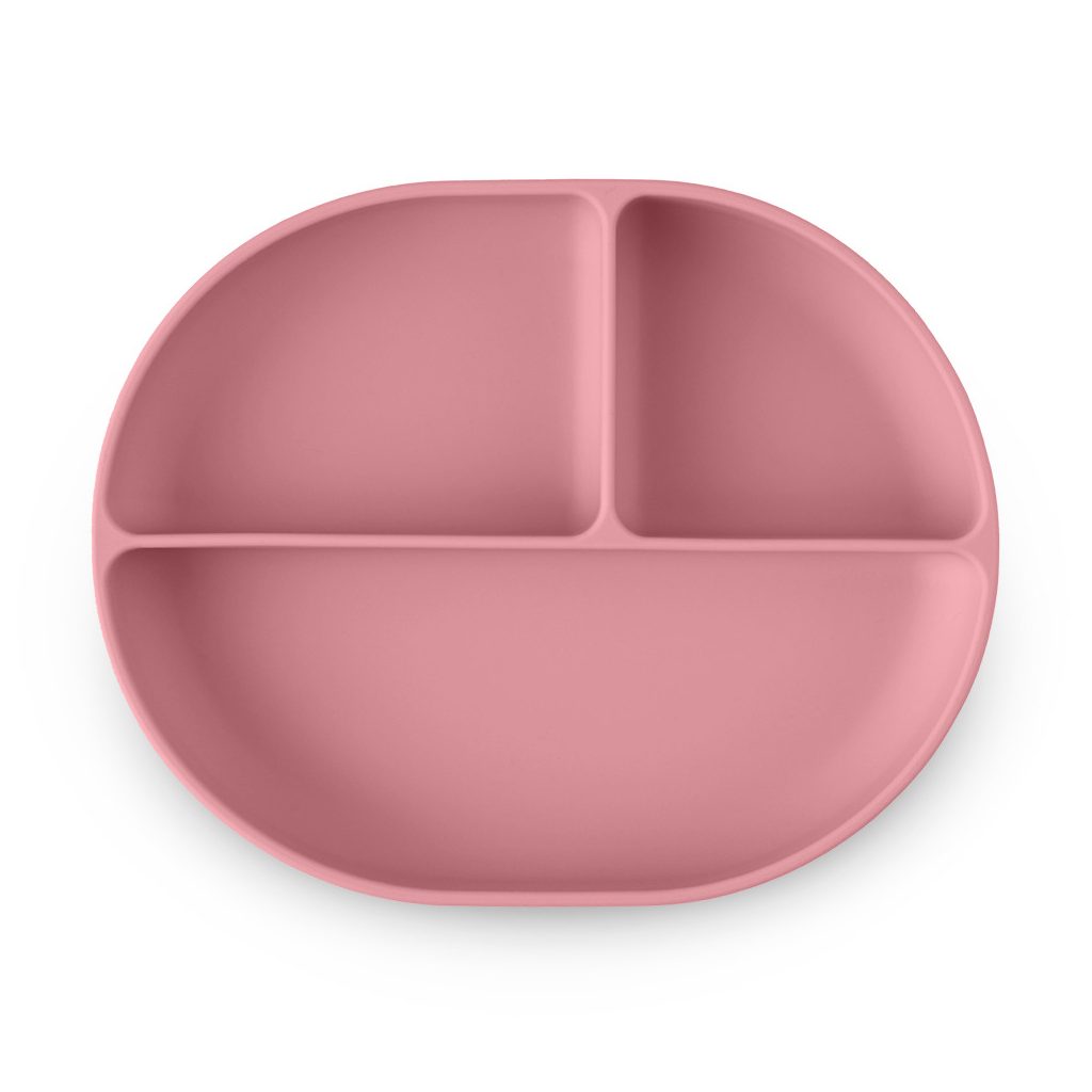 PETITE&MARS Szilikon osztott tányér, ovális Take&Match Dusty Rose 6m+
