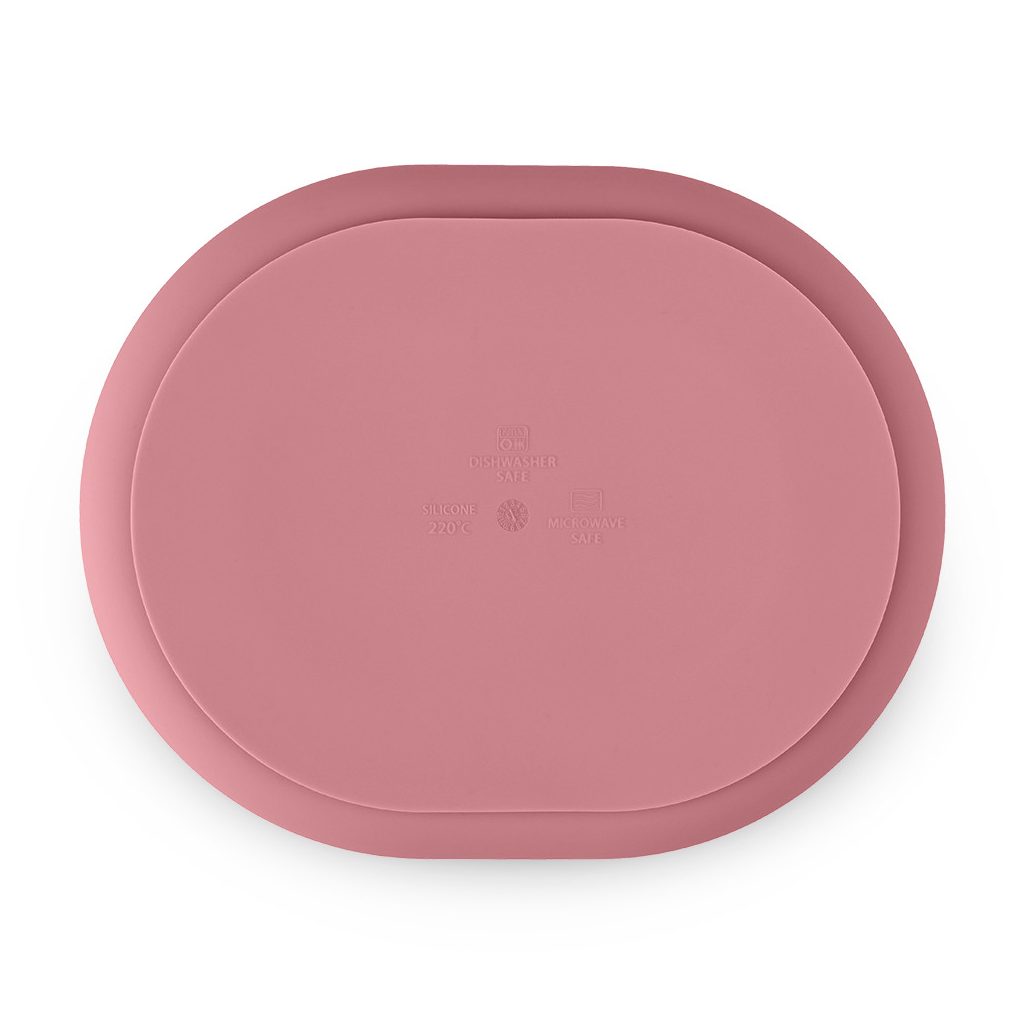 PETITE&MARS Szilikon osztott tányér, ovális Take&Match Dusty Rose 6m+