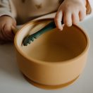 PETITE&MARS Kétszínű szilikon tál Take&Match Misty Green 6m+