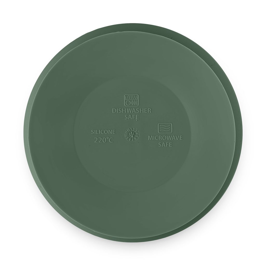 PETITE&MARS Kétszínű szilikon tál Take&Match Misty Green 6m+