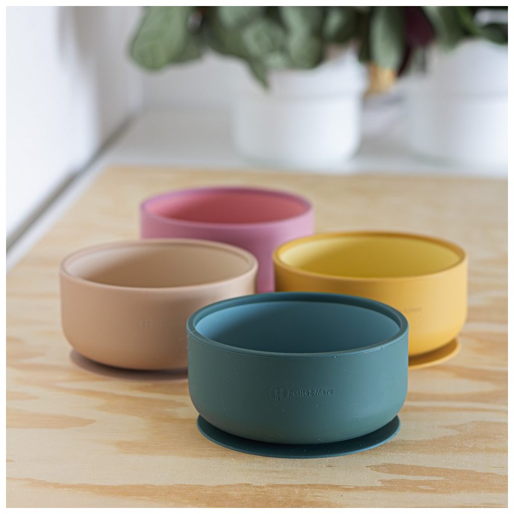 PETITE&MARS Kétszínű szilikon tál Take&Match Intense Ochre 6m+