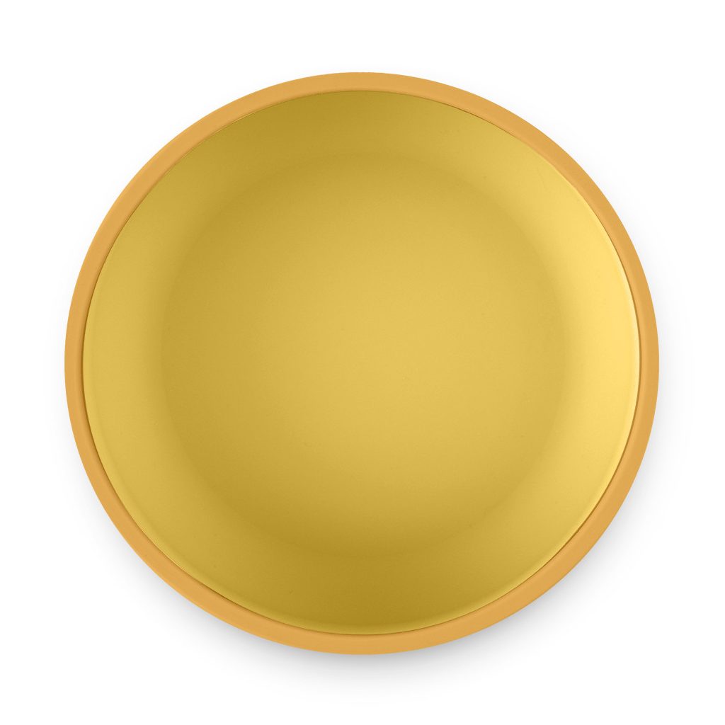 PETITE&MARS Kétszínű szilikon tál Take&Match Intense Ochre 6m+