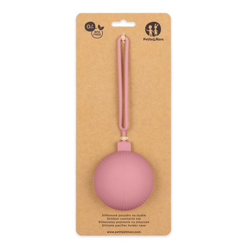 PETITE&MARS Szilikon cumitartó tok Dusty Rose 0m+