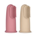 PETITE&MARS Szilikon ujjra húzható fogkefe szett Rose&Sand 2 db 0m+