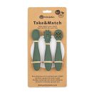 PETITE&MARS Szilikon gyakorló kanál szett 3 db Take&Match  Misty Green 6m+