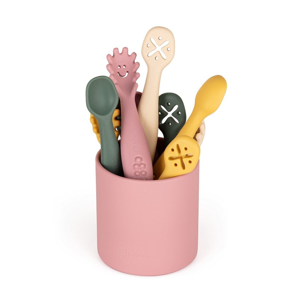 PETITE&MARS Szilikon gyakorló kanál szett 3 db Take&Match  Misty Green 6m+