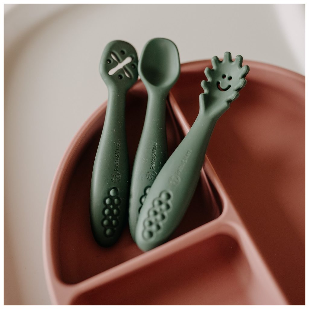 PETITE&MARS Szilikon gyakorló kanál szett 3 db Take&Match Desert Sand 6m+