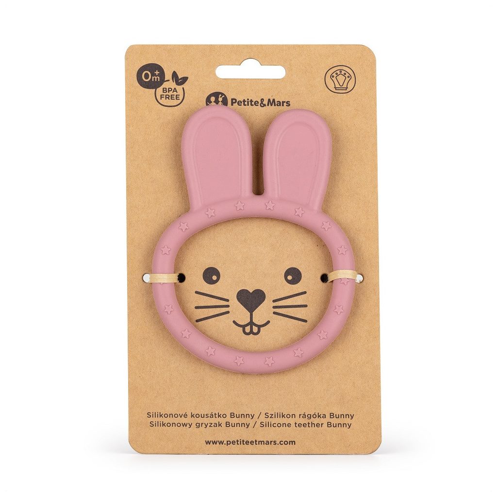 PETITE&MARS Szilikon rágóka Bunny Dusty Rose 0m+