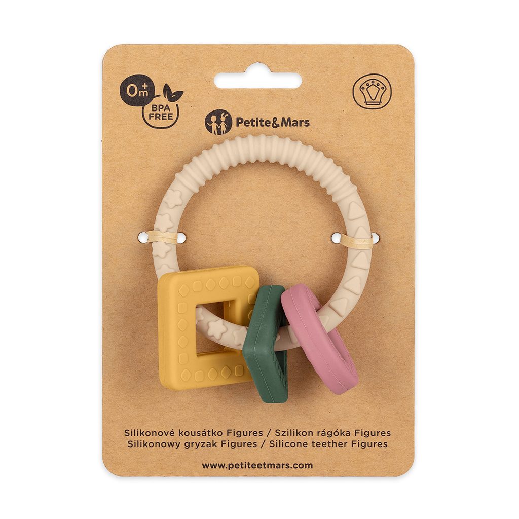 PETITE&MARS szilikon rágóka Figures Desert Sand 0m+