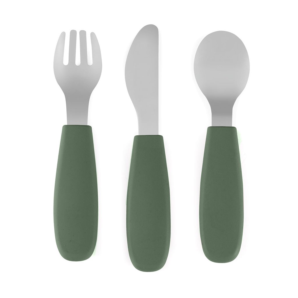 PETITE&MARS Rozsdamentes acél evőeszközkészlet Take&Match Misty Green 12m+