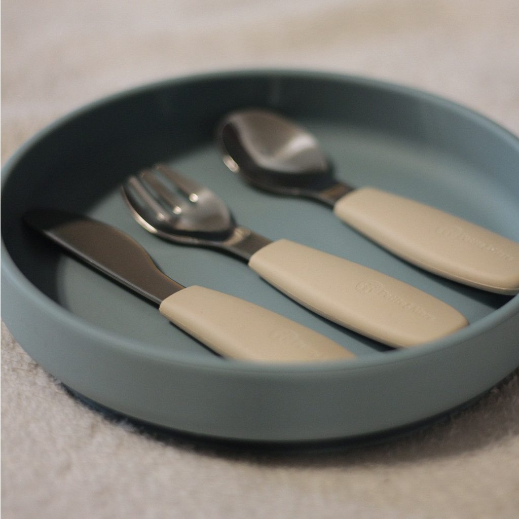 PETITE&MARS Rozsdamentes acél evőeszközkészlet Take&Match Misty Green 12m+