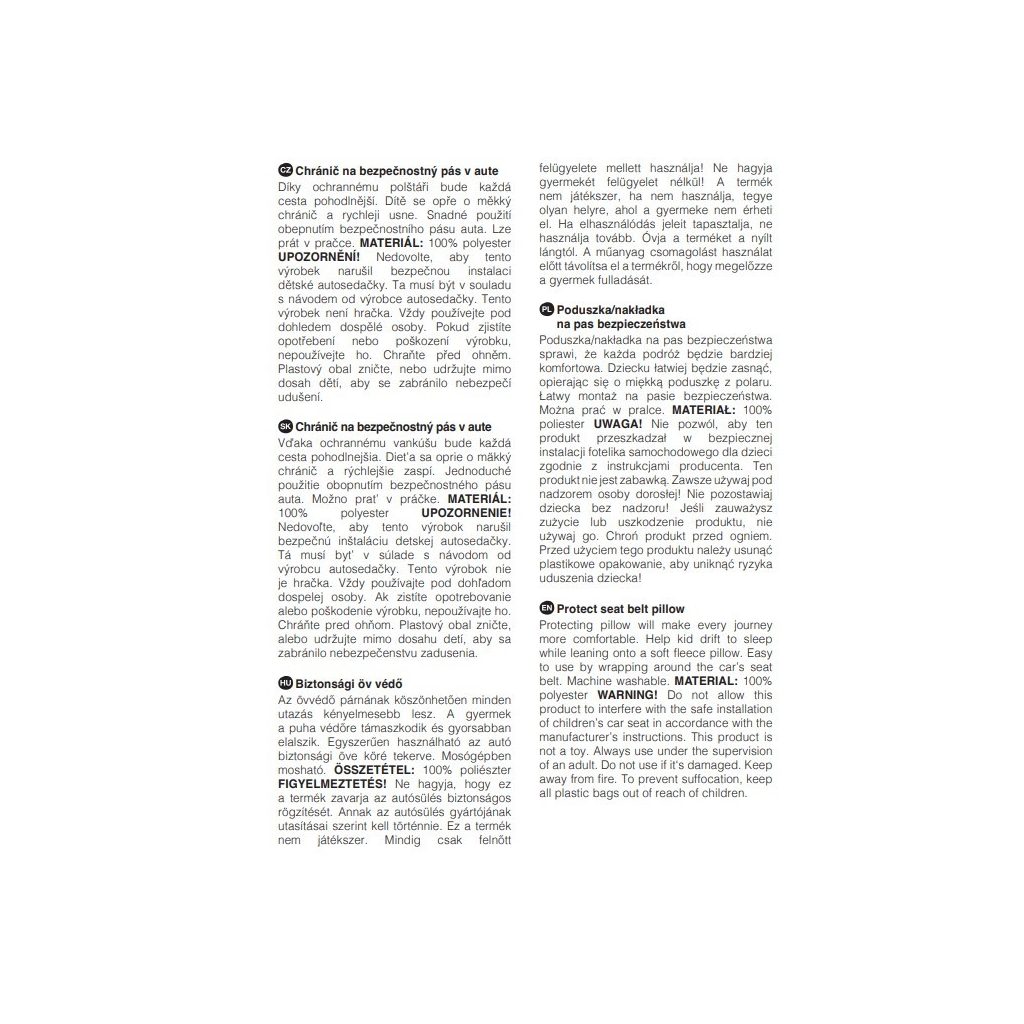 PETITE&MARS Biztonsági övvédő az autóban Pad