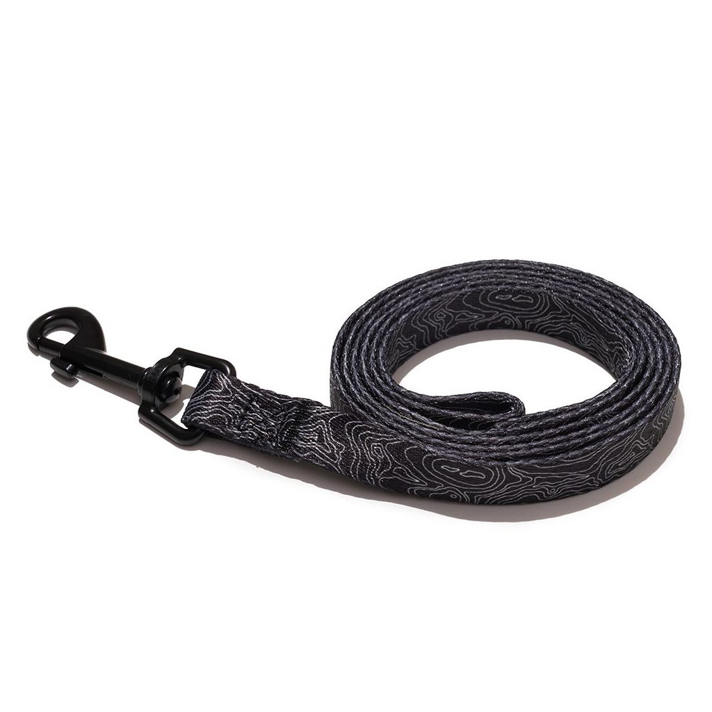 EXPLORER DOG Póráz Fekete topográfia S - 120x1,5 cm