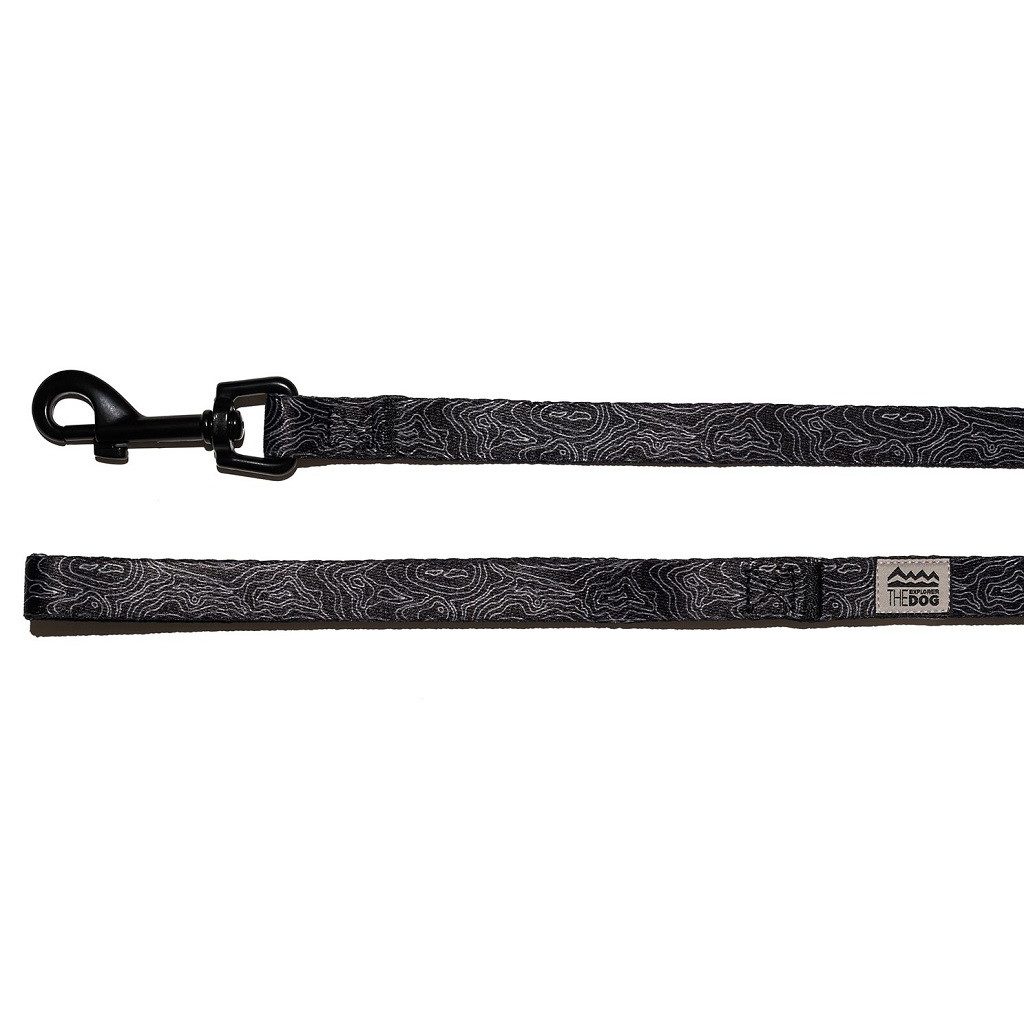 EXPLORER DOG Póráz Fekete topográfia S - 120x1,5 cm
