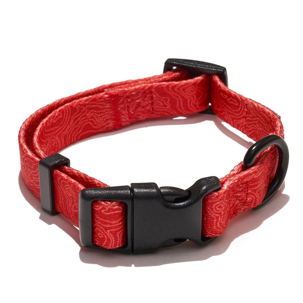 EXPLORER DOG Nyakörv  piros topográfia S - 24-36x1, 5 cm