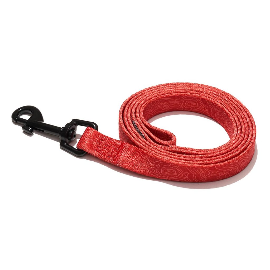 EXPLORER DOG  Póráz  piros topográfia S - 120x1,5 cm