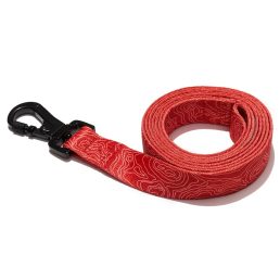 EXPLORER DOG Póráz piros-topográfia L - 170x2,5 cm