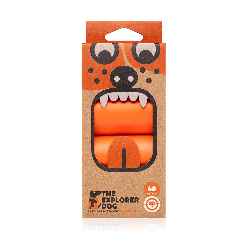 EXPLORER DOG Kutyaürülék zacskó újrahasznosított anyagokból - 60 db