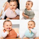 NATTOU szilikonos előke kék BPA-mentes kapcsolással