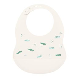 NATTOU szilikonos előke csattal, BPA-mentes, fehér