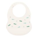 NATTOU szilikonos előke csattal, BPA-mentes, fehér